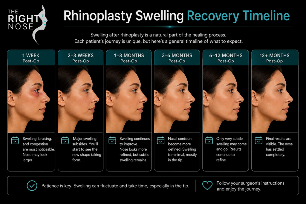 Rhinoplasty swelling stages