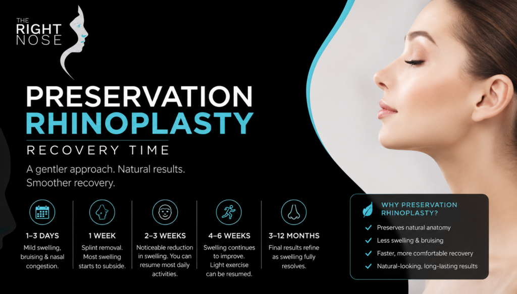 preservation rhinoplasty recovery time